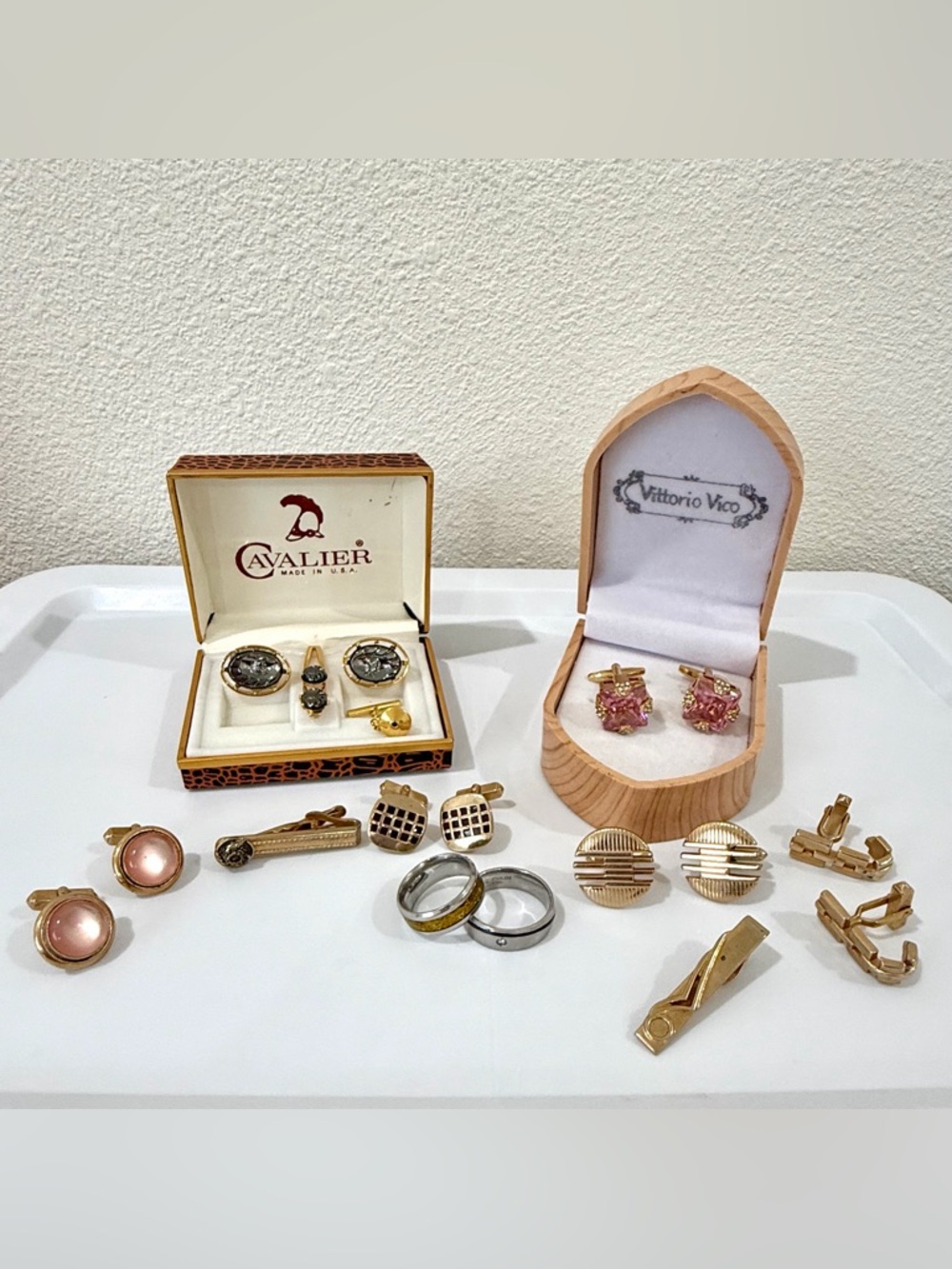 Men’s Jewelry Lot Swank Cufflinks Rings Tie Clips Y2K Boxed Bulk